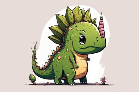 cartoon Attenborosaurus dinosaurの素材