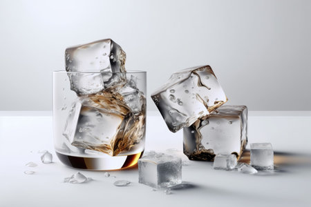 ice for drinks on whiteの素材