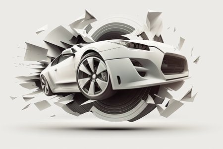 collision between the front wheels of a car or other vehicleの素材