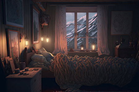 The bedroom is really cozyの素材