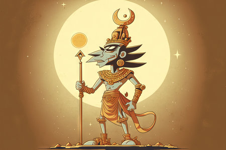 The name for the moon god in Ancient Egypt is Khensu, Khons, Chons, or Khonshuの素材