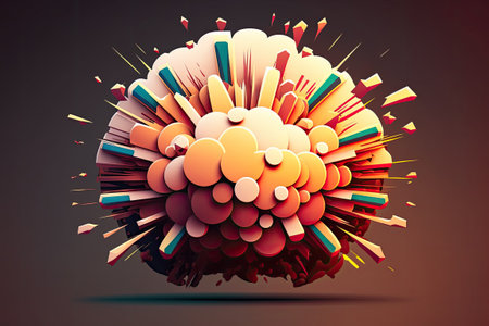 The dazzling fireworks overhead create the odd appearance of a nuclear bomb going offの素材