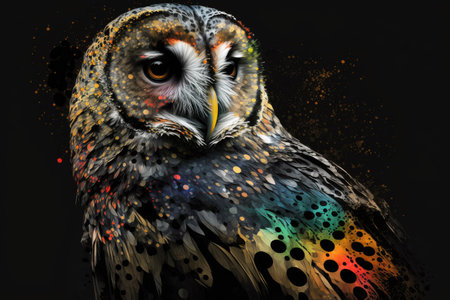Images of the spotted owl in artの素材