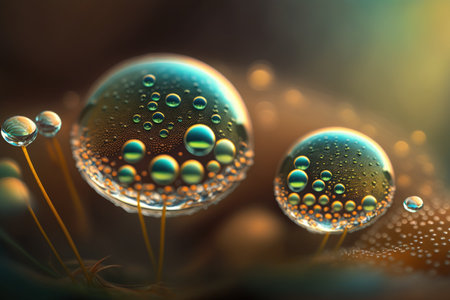 nature macro photography of waterdropsの素材