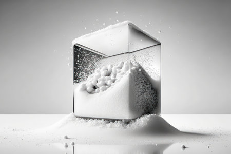 isolated salt on whiteの素材