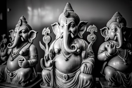 Photos of Lord Ganesha Idols from the Hindu festival of Ganeshの素材