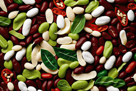 Organic Green Kidney Bean and Cannellini Bean Salad Made From Scratchの素材