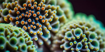Macro shot on euphyllia frogspawn lps coralの素材