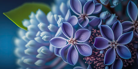 macro close up and blue background for lilac flowersの素材