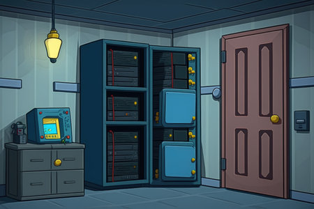 servers for storage in the domestic roomの素材