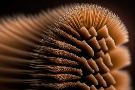 Brown brush bristles captured in macro photographyの素材
