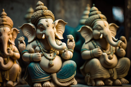 Lord Ganesha statues Ganesha festivals Indiaの素材