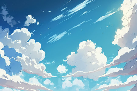 gorgeous blue and white texture of the natural skyの素材