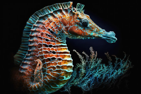 Image of a typical seahorse in close upの素材