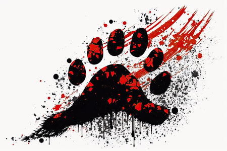 Image of scratching claws on a white backgroundの素材