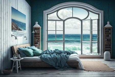 Room with a Sea View Ideal for Summer Getaways and Vacation Villaの素材