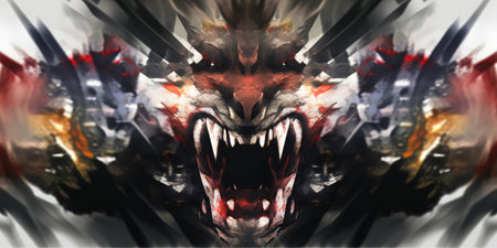 I created the abstract artwork titled Aggressiveの素材