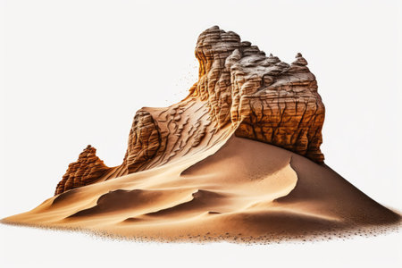 Clipping path isolation of a sand dune in the desertの素材