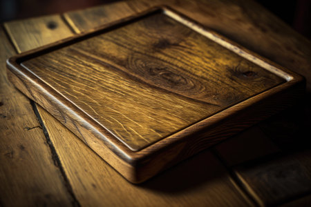 Wooden tray close-up macro texture mockupの素材