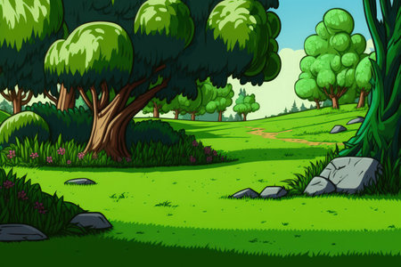 picture with a grassy background a lush verdant lawnの素材