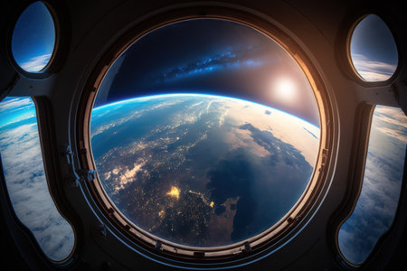 Amazing Earth View From The Window Of A Private Spacecraftの素材