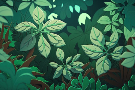 Nature. Close up of green plants. strange nature viewの素材