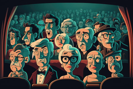 spectators of a stage productionの素材