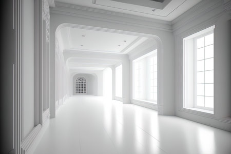 White interior building floor, foregroundの素材