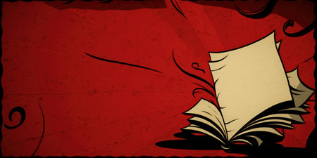 red background aged dark paperの素材