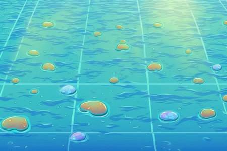 background texture of a swimming pool filled with waterの素材