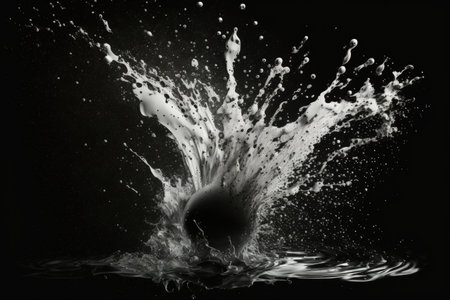 Isolated Water Splash On A Black Backgroundの素材