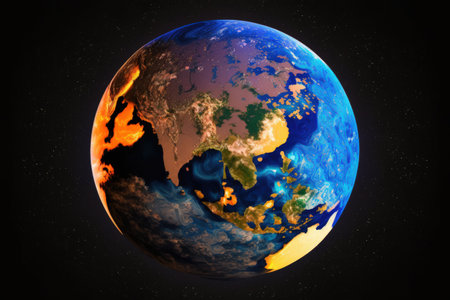 Earth as seen from space with the saturation level adjusted for vibrancyの素材