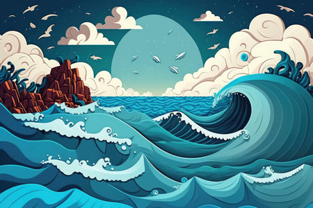 For your design use an abstract sea and ocean backgroundの素材