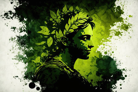 Lord Krishna wallpaper leafy green background texture the Supreme Beingの素材