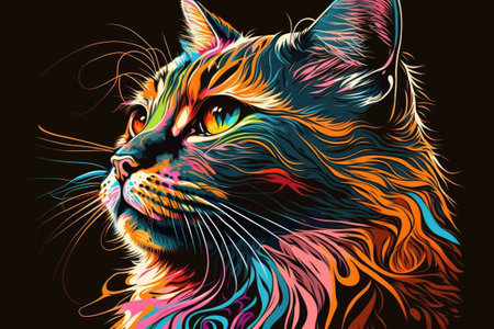 Full of Vibrant Color This Pop Art Animal Illustrationの素材