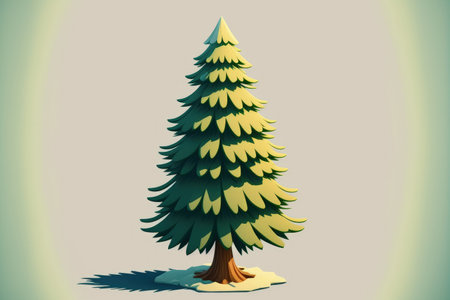 White background with an illustration of a Christmas treeの素材