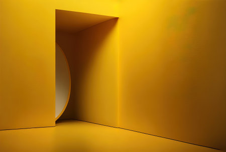 A luxurious abstract yellow wall is suitable for usage as a backdrop background and layoutの素材
