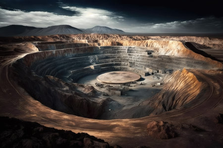 This is the Chuquicamata open pit copper mine in Calama Chile the largest in the worldの素材