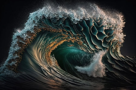 Stunning image of the wavesの素材