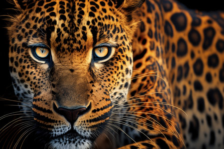 This image shows the leopard up close ( panther Panthera pardus)の素材