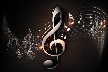 Realistic symbol of music notes song melody or tune for musical apps and websites backdropの素材