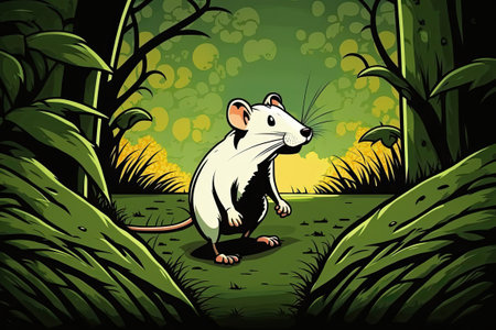 the enormous rat that was spotted in the grassの素材