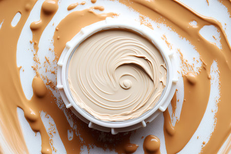 smudges macro cosmetics texture top view glass pressed top view liquid makeup foundationの素材