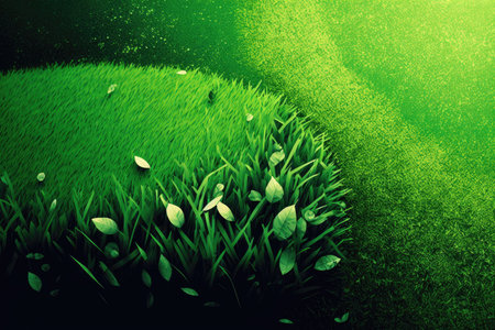 Grass from a soccer field in greenの素材