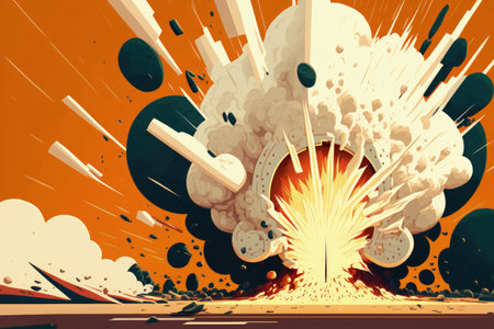 White illustration of a fuel explosionの素材