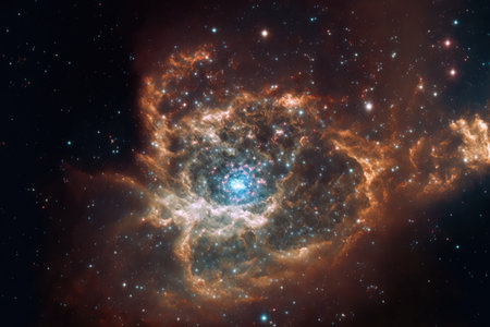 The Tarantula Nebula by Webb Space Telescope. Elements of this picture furnished by NASAの素材