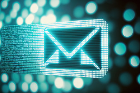email forwarding service email icon against a digital background email concept email correspondenceの素材