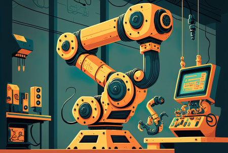 Heavy automation robotic arms machine in intelligent manufacturing IndustrialIndustries 40 ideaの素材