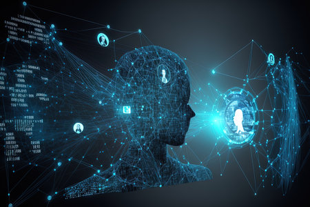 network concept business and technology. Business technology privacy idea for cyber securityの素材