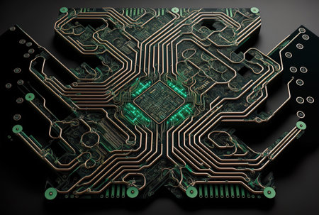 Future looking double circuit board design advanced IT techniques and big data visualizationの素材